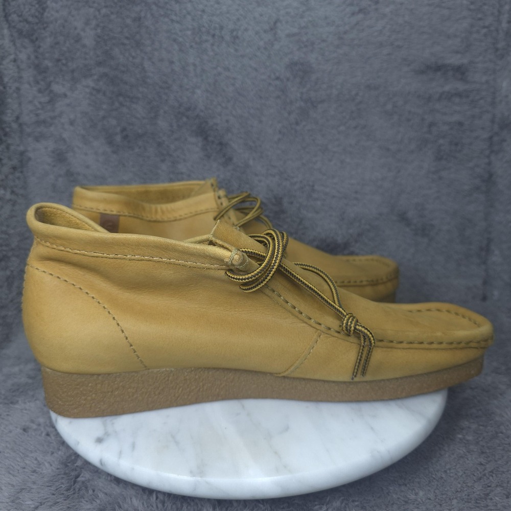 Clarks Shoes Mens Size 10.5 Brown Nubuck Lace Up Moccasin Crepe Sole Casual - Picture 6 of 12